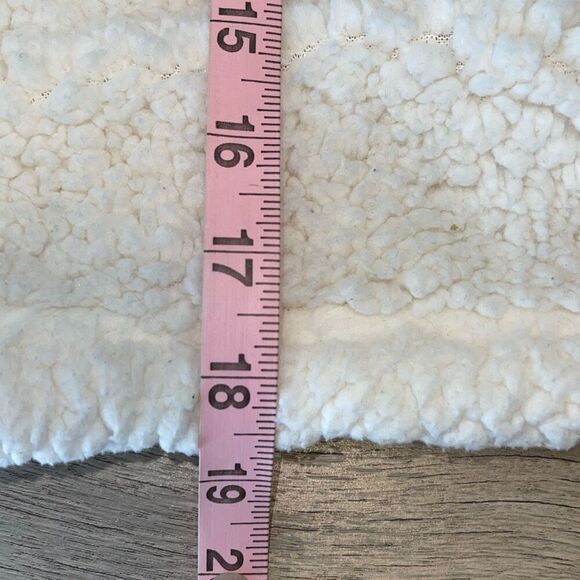 PacSun Womens Midrift Sherpa‎ 1/4 Snap Cropped Pullover Sweater Off White Small - Picture 9 of 9